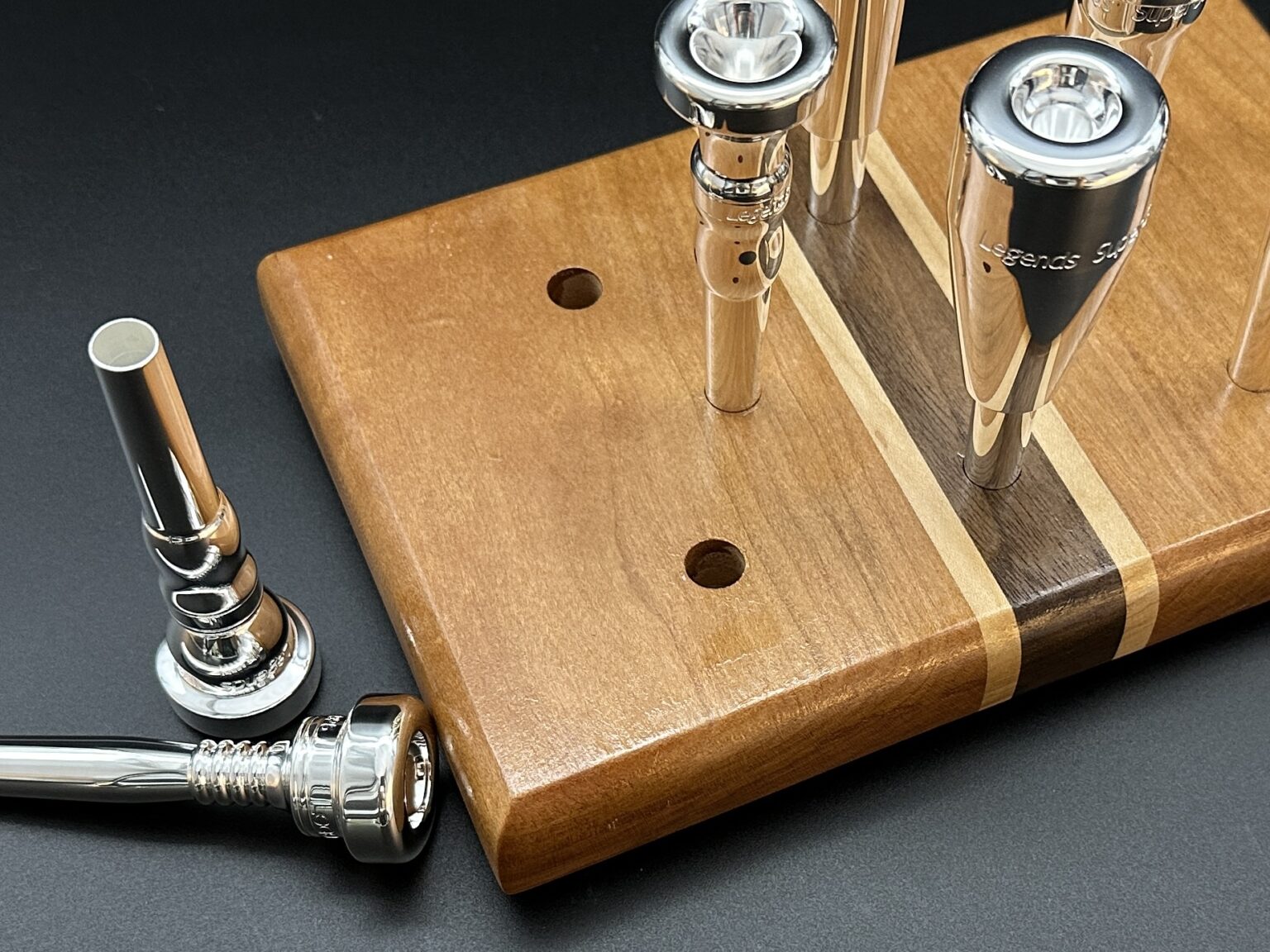 Hand Crafted Wooden Mouthpiece Display Rack Legends Brass