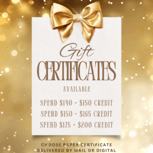 Gift certificates available